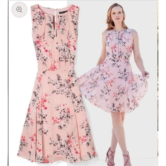 denim floral dress Dark Blue Color:Lily of the Valley Jacquard White Light Blue Floral Hi-Low low_stock_rp
